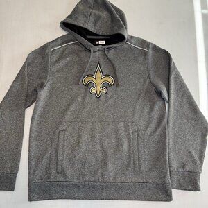 NFL Team Apparel New Orleans Saints Pullover Mens Size Large Gray Hoodie Footbal